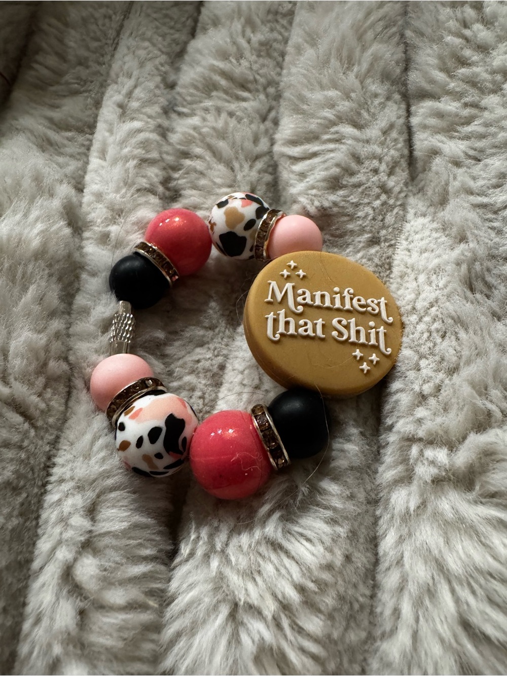 Manifest That Shit Beaded Cup Charm